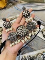 Black Choker set with earrings hot seller
