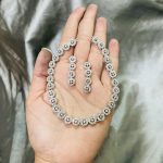 Small flower single line American diamond necklace