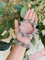 Oxidised kadhe pair round design