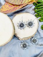 Flower German silver Earrings