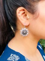 Flower German silver Earrings - Image 4