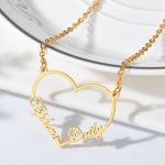 Couple heart Name necklace