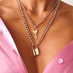 Layer necklace with lock And key