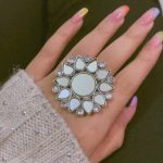 Flower mirror ring