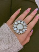 Flower mirror ring