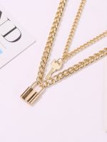 Layer necklace with lock And key - Image 2