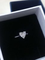 92.5 pure silver heart ring size adjustable
