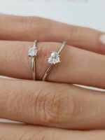 92.5 pure silver heart ring size adjustable - Image 3