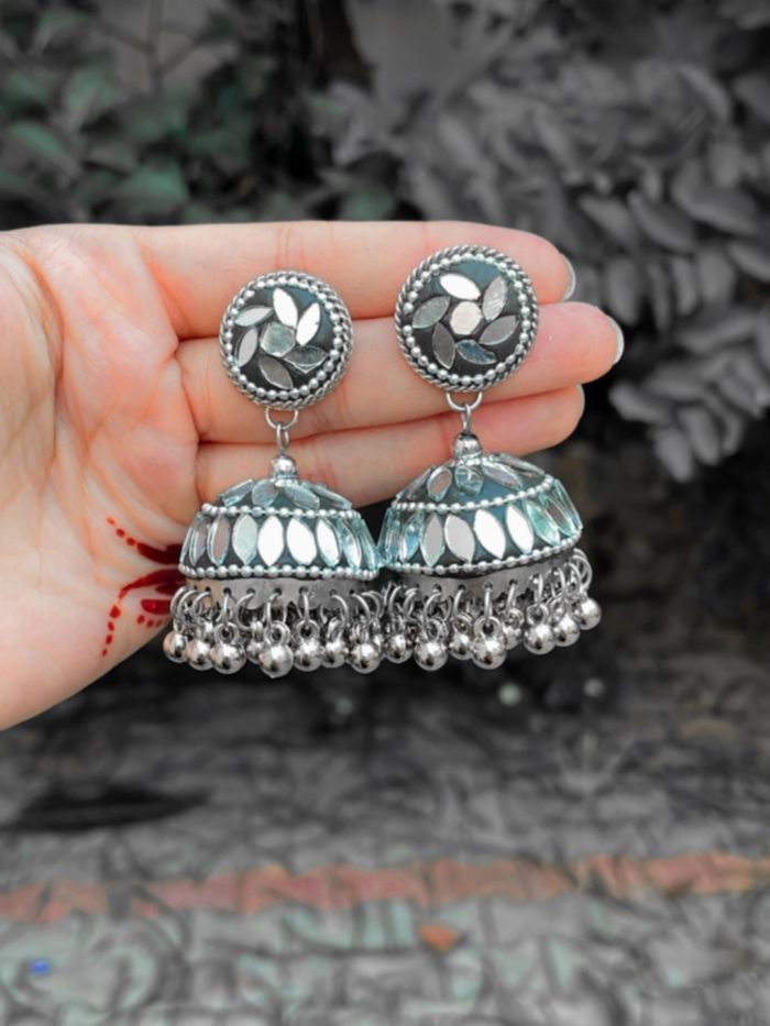 Mirror jhumka Earrings - Image 2