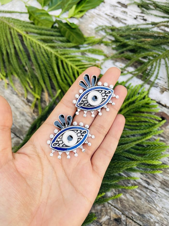 Evil eye oxidised Earrings - Image 2