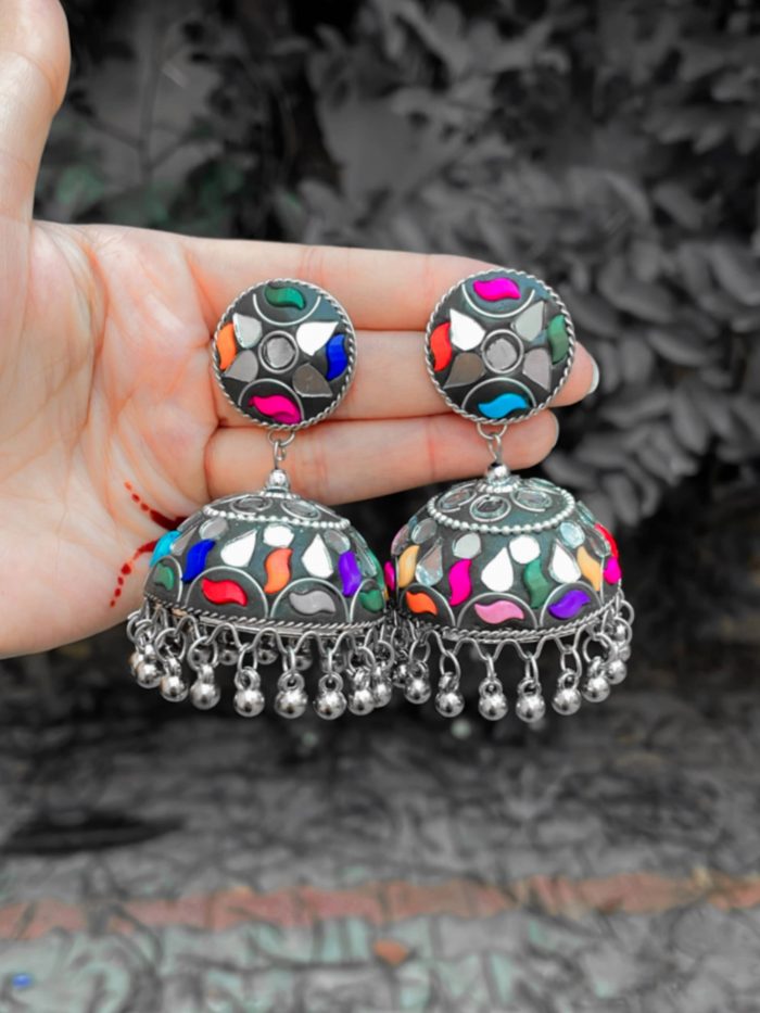Multi jhumka Earrings - Image 2