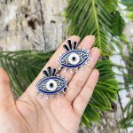 Evil eye oxidised Earrings