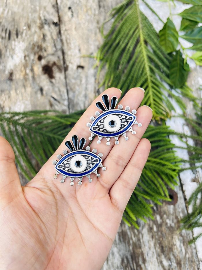 Evil eye oxidised Earrings - Image 1