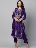 Purple pant suit with dupatta