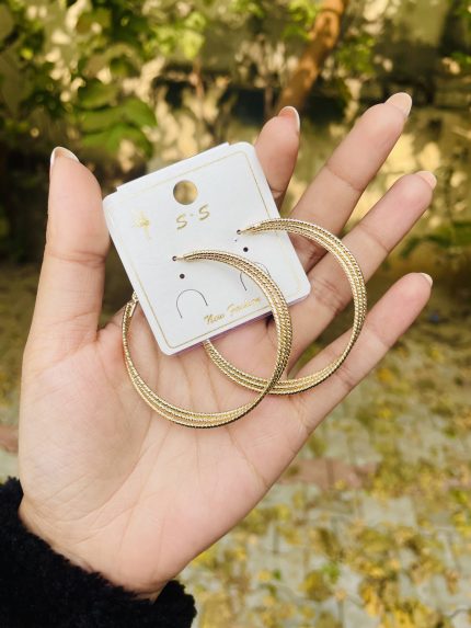 Golden loop earrings