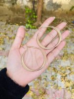 Golden loop earrings - Image 2