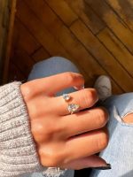 2 diamond 92.5 hallmark silver ring - Image 2