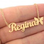 Name necklace with butterfly