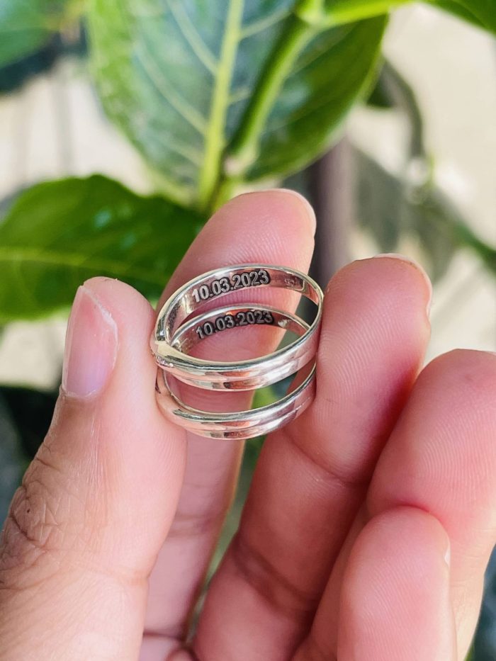 92.5 hallmark silver couple infinity band - Image 2