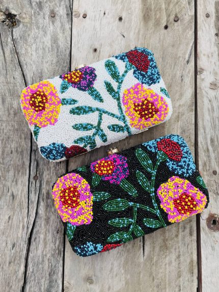 Floral bead clutch