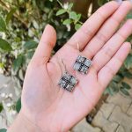 Square brass earrings