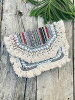 Cowrie white boho handbag