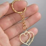 Couple Heart name keychain