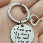 Name keychain with heart
