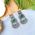 Sabin brass green earrings