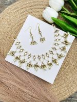 White bead golden necklace