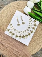 White bead golden necklace - Image 2