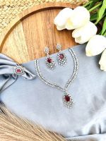 American diamond necklace with Ring - Image 4