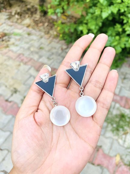 black stone earrings