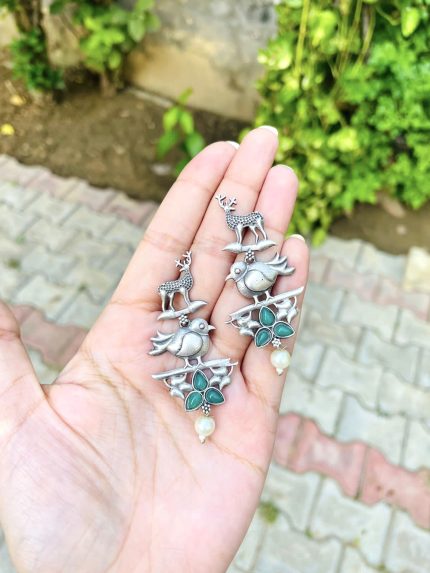 Deer cow brass earrings