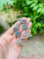 Bird brass jhumka