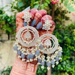 Hemadri golden Earrings grey