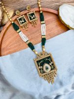 Leaf gold plating long necklace - Image 2