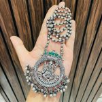Circle Ganesh brass long necklace