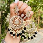 Hemadri golden Earrings Black
