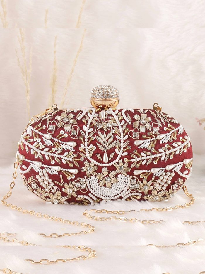 Ishu clutch mahroon - Image 1
