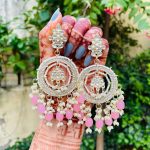 Hemadri golden Earrings pink