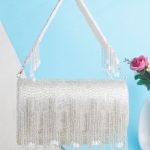 Silver handpurse flap bag