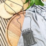 Elephant hanging brass long necklace