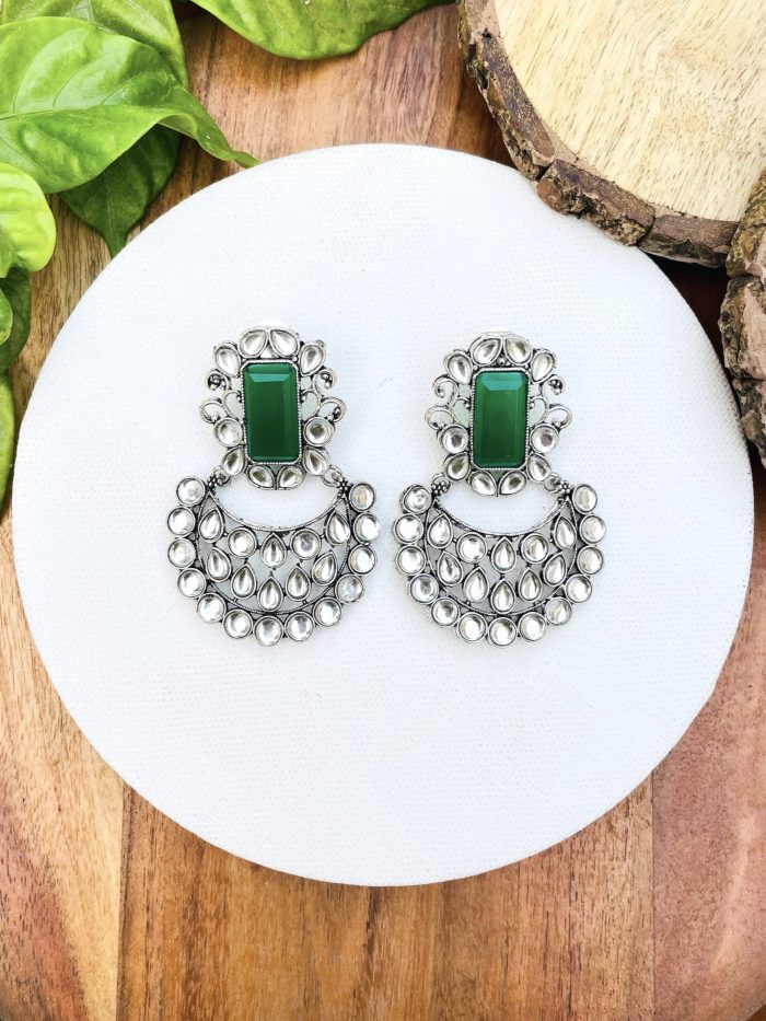 Duglal Brass earrings Green - Image 1