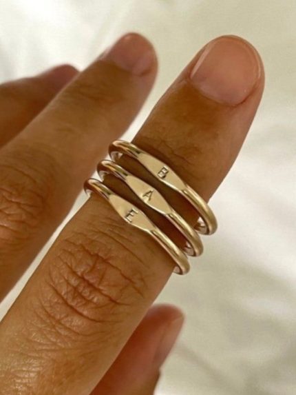 Alphabet 92.5 hallmark silver Ring