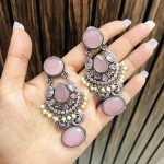 Afjal brass Earrings pink
