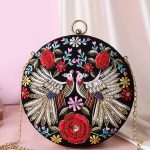 Circle peacock clutch