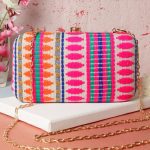 Designer clutch multi pink