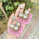 Geet Chandbali earrings pink