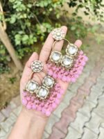 Geet Chandbali earrings pink